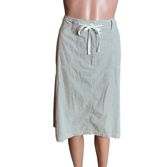 Talbots Woman Seersucker Skirt 12W Preppy Vacation Beachy Cruise Resort Summer - Picture 1 of 6
